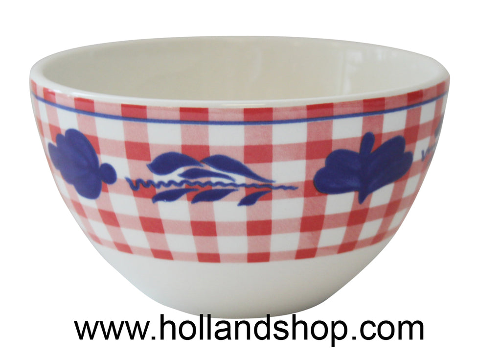 Boerenbont Bowl - Checkered Red Soup (13cm) (no longer in production)