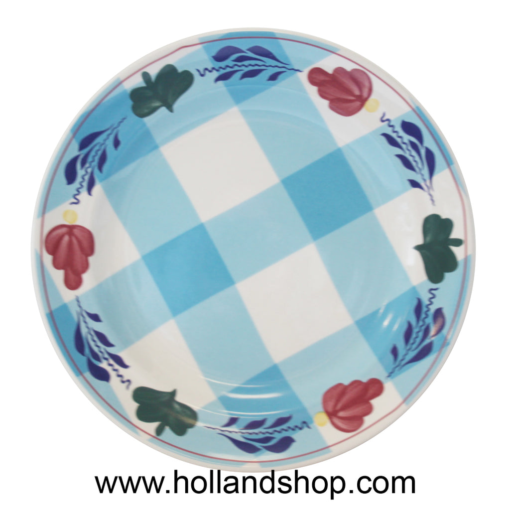 Boerenbont Plate - Checkered Blue - Dinner (25.5cm) (no longer in production)