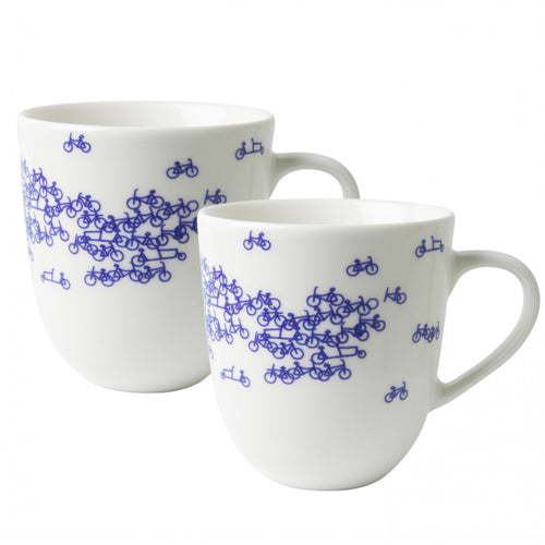 Mug - Heinen Delft Blue Tea Tiny Bikes Set of 2 (350ml)