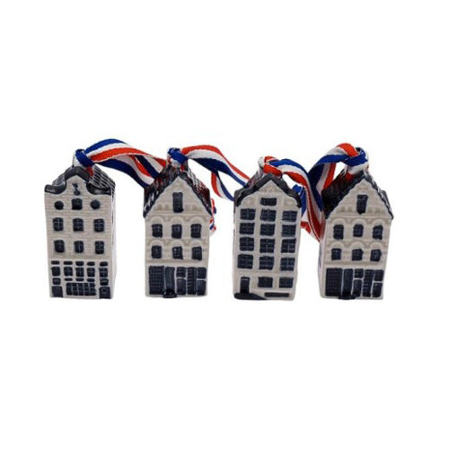 Ornament - Heinen Delft Blue Canal Houses Set of 4 (5cm high)