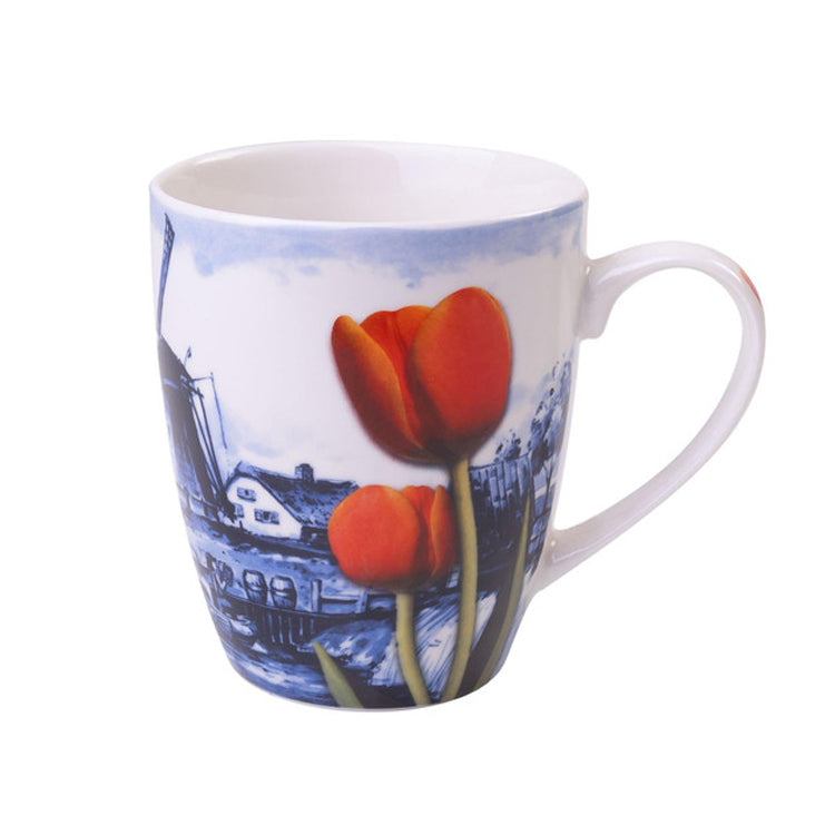 Mug - Delft Blue Heinen Windmill & Tulips (300ml)