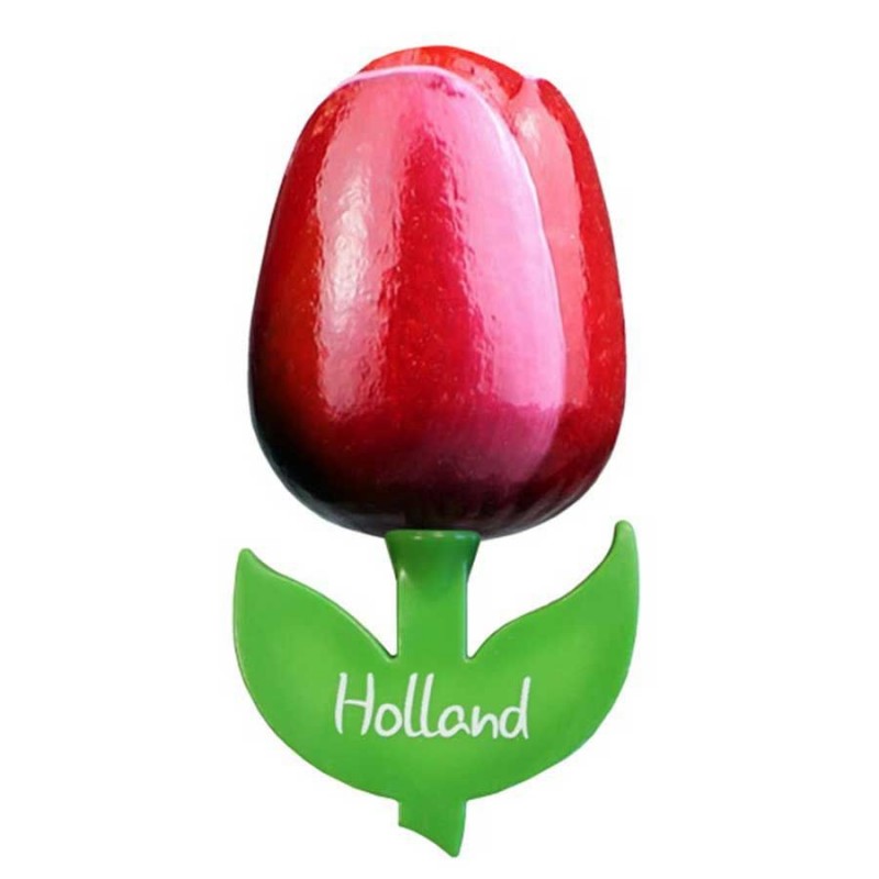 Tulip Magnet - Wood Red/White (6cm)