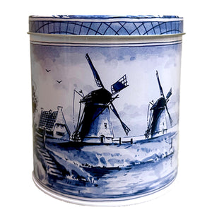 Stroopwafel Tin - Delft Blue Heinen Windmill Scene