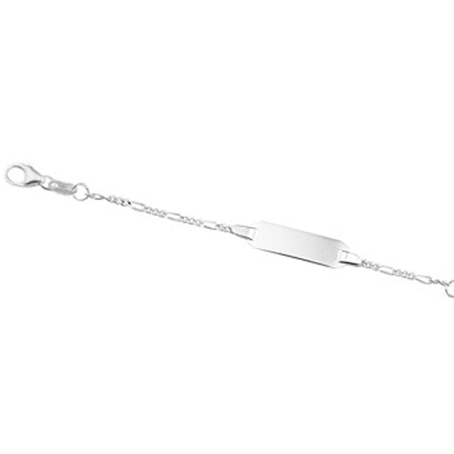 Baby Bracelet - Silver w/Plain Plate (5mm) 9-11cm