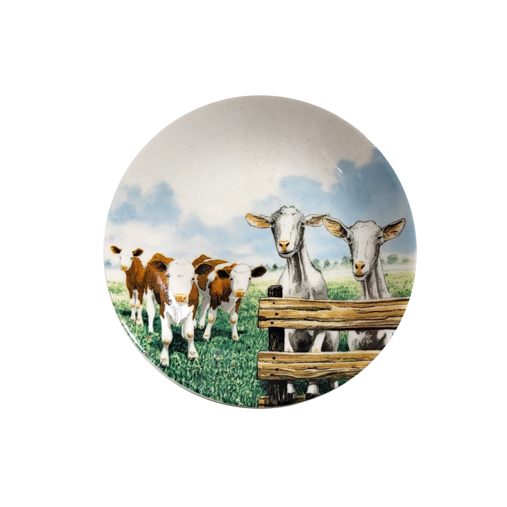Wiebe's Farm - Plate Tiny Cow/Goat (10.5cm)