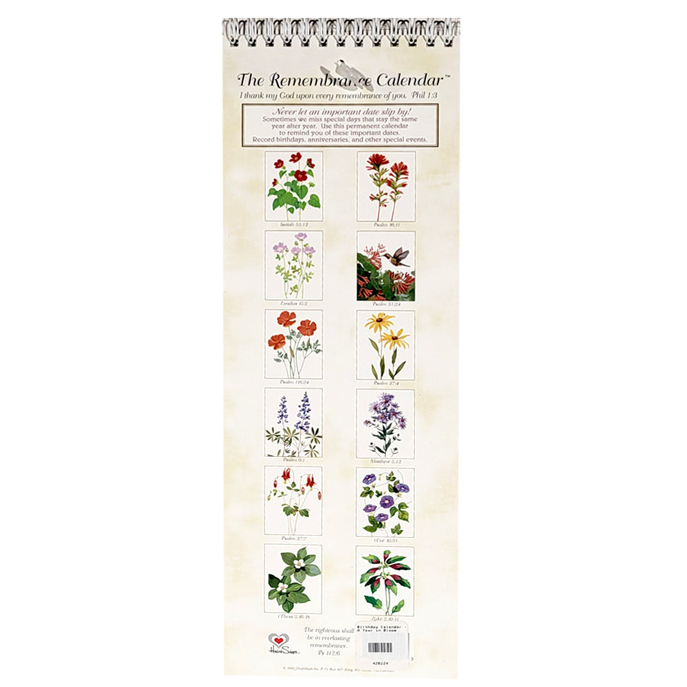 Birthday Calendar - A Year in Bloom