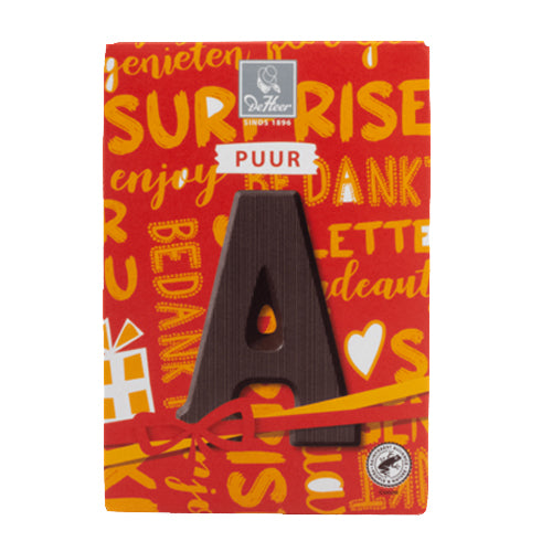 DeHeer Chocolate Letter 'A' Pure - 65gr.