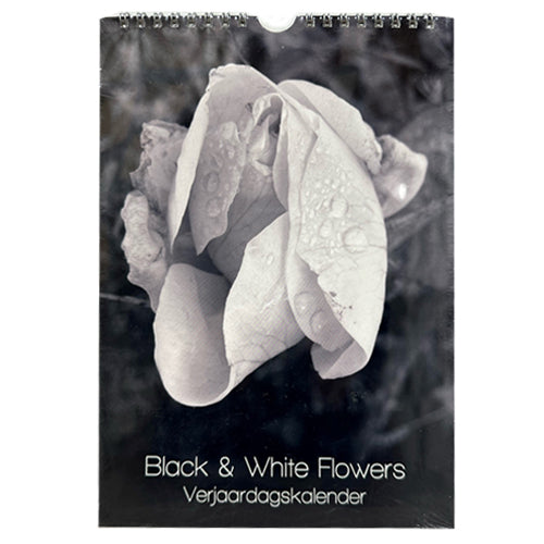 Birthday Calendar - Floral Black and White