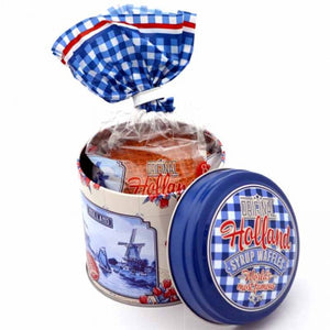 Stroopwafel Tin - Delft Blue with Red