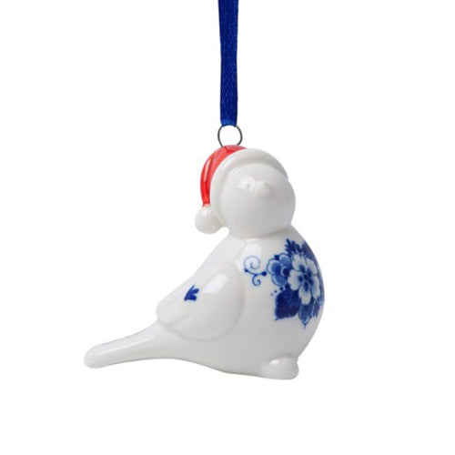 Ornament - Heinen Delft Blue Bird with Hat (6cm)