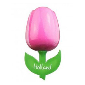 Tulip Magnet - Wood Pink/White (6cm)