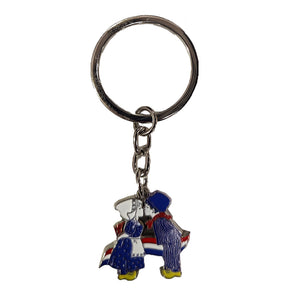 Keychain - Kissing Couple with Flag