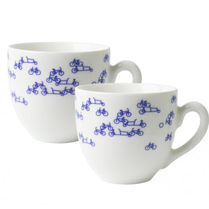 Mug - Heinen Delft Blue Coffee Tiny Bikes Set of 2 (200ml)