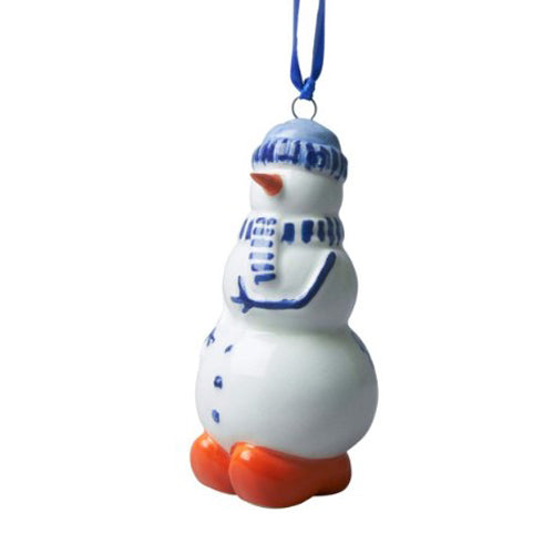 Ornament - Heinen Delft Blue Snowman (8cm)