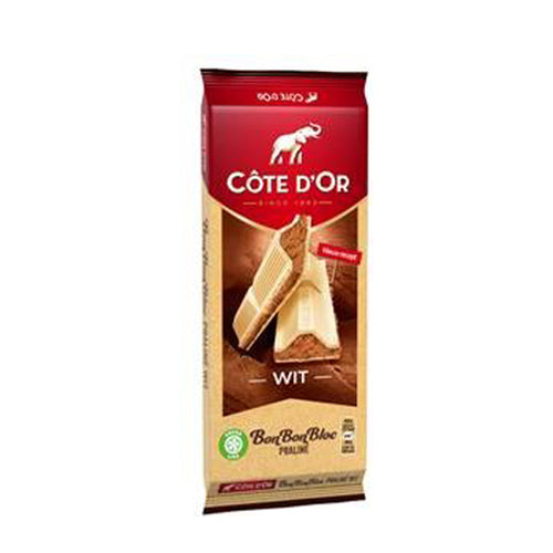 Cote D'Or White Chocolate Bar with Praline - 200g.