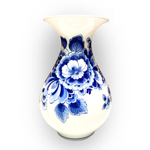 Vase - Delft Blue Belly Flowers (23cm)