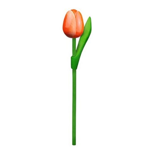 Tulips - Wood Orange/White (34cm)
