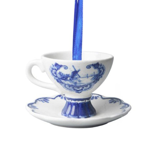Ornament - Heinen Delft Blue Tea Cup & Saucer (4cm)