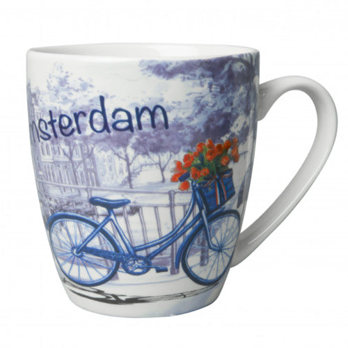 Mug - Heinen Delft Blue Amsterdam with Bike (200ml)