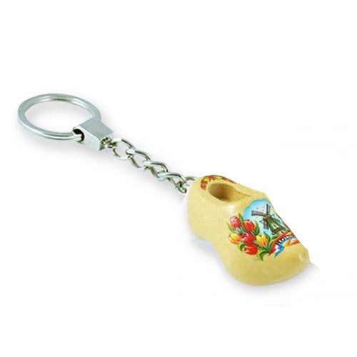 Keychain - Single Wooden Shoe (Clear) 4cm