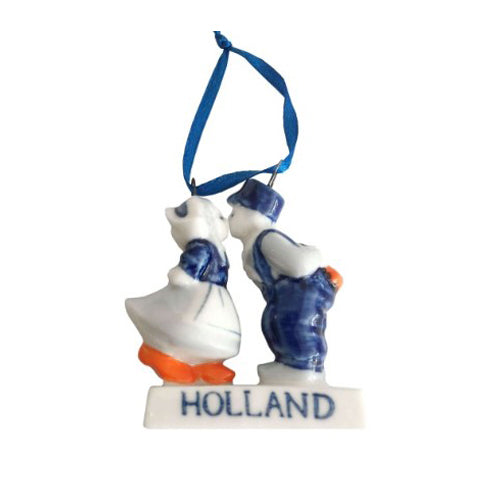 Ornament - Heinen Delft Blue Kissing Couple (6cm)
