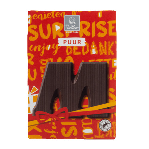 DeHeer Chocolate Letter 'M' Pure - 65gr.