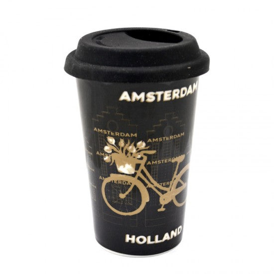 Travel Mug - Amsterdam/Holland Black & Gold