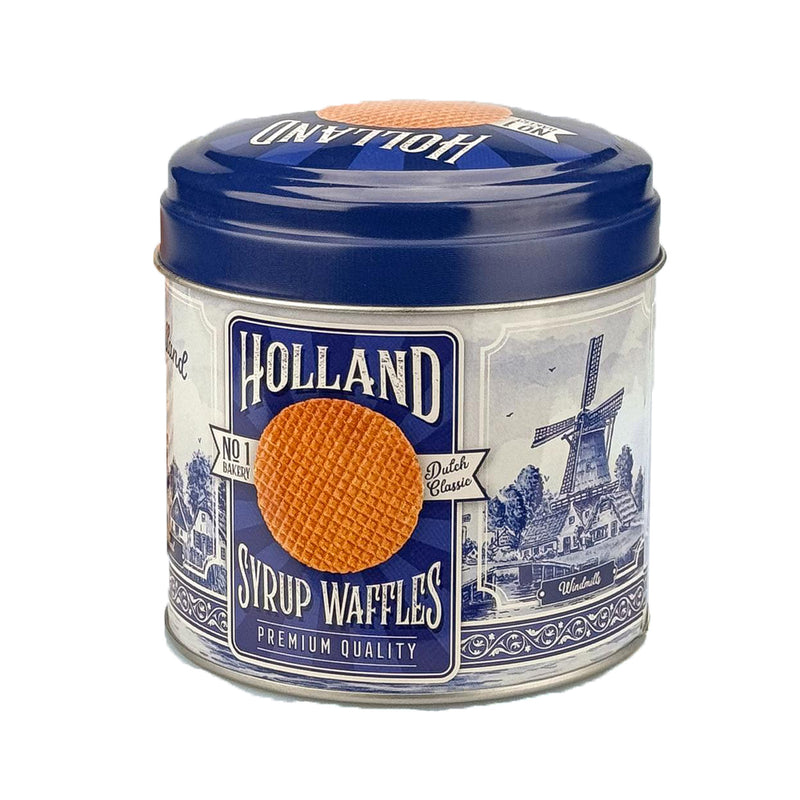 Stroopwafel Tin - Delft Blue with Mill