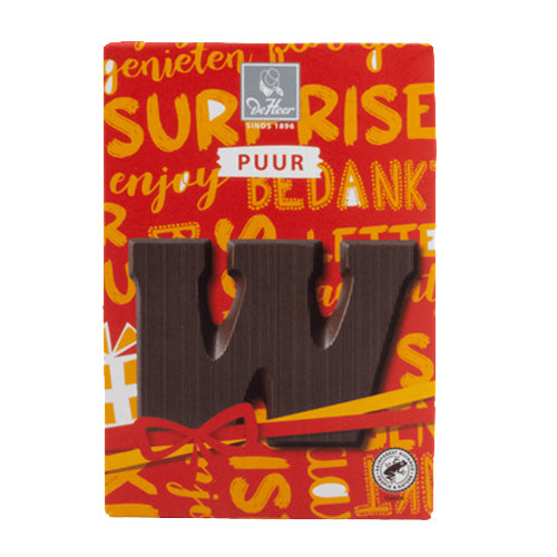 DeHeer Chocolate Letter 'W' Pure - 65gr.