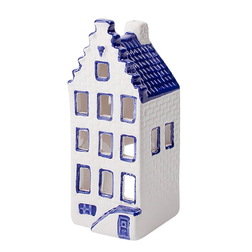 Tea Light Holder - Heinen Delft Blue Canal House (14.5cm)