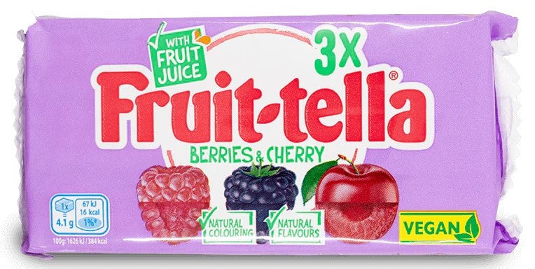 Fruit-tella Berries & Cherry (3 Pack) - 123g