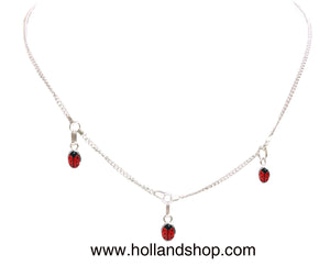 Ladybug Necklace - Dangling (Fine Chain) - 36-38cm