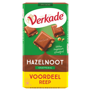 Verkade Chocolate Bar Milk/Hazelnut - 192g