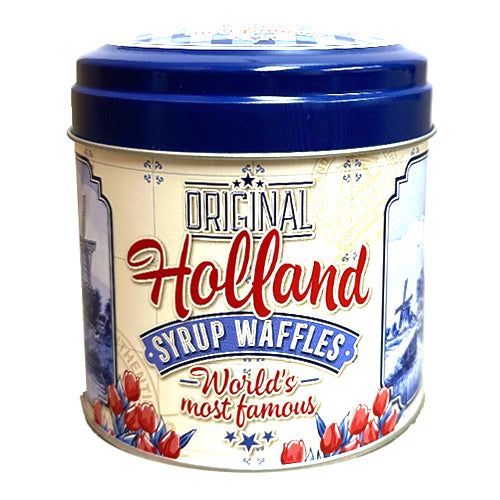 Stroopwafel Tin - Delft Blue with Red