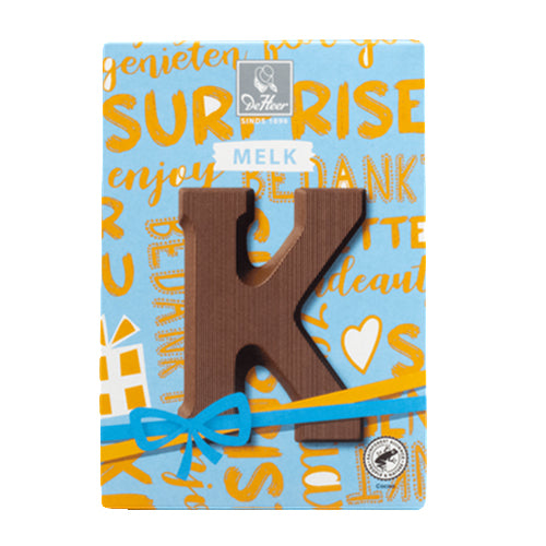 DeHeer Chocolate Letter 'K' Milk - 65gr.