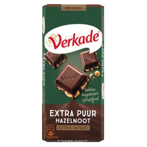 Verkade Extra Pure/Hazelnut Chocolate Bar - 111g.