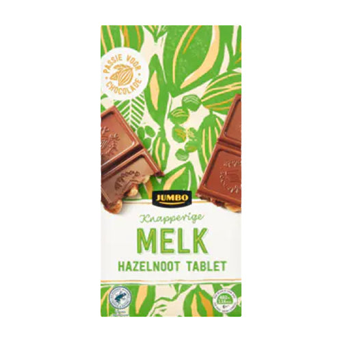 Jumbo Milk/Hazelnut Chocolate Tablet - 200g.