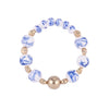 Bracelet - Heinen Delft Blue Windmill/Flower Beads