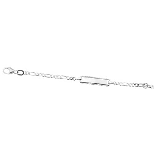 Baby Bracelet - Silver w/ Fancy Plate (5mm) 9-11cm