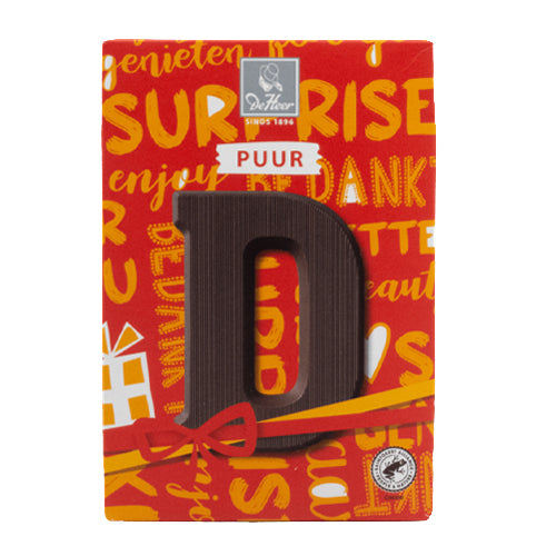 DeHeer Chocolate Letter 'D' Pure - 65gr.