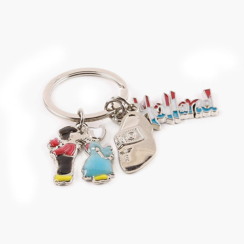 Keychain - 3 Figures  (Silver with Clog)