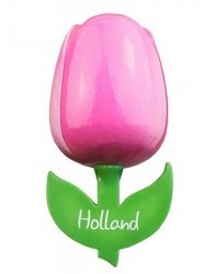 Tulip Magnet - Wood Pink/White (6cm)