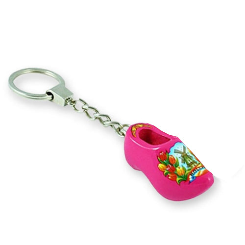 Keychain - Single Wooden Shoe (Pink) 4cm