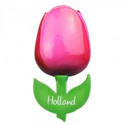 Tulip Magnet - Wood Pink/Red (6cm)