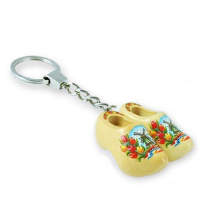 Keychain - Pair Wooden Shoes (Clear) 4cm