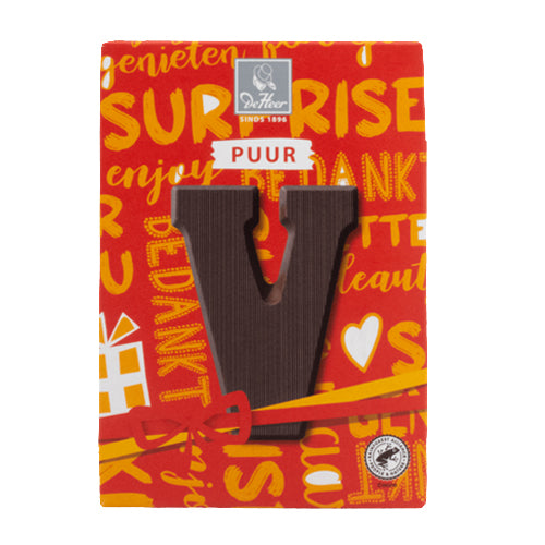 DeHeer Chocolate Letter 'V' Pure - 65gr.