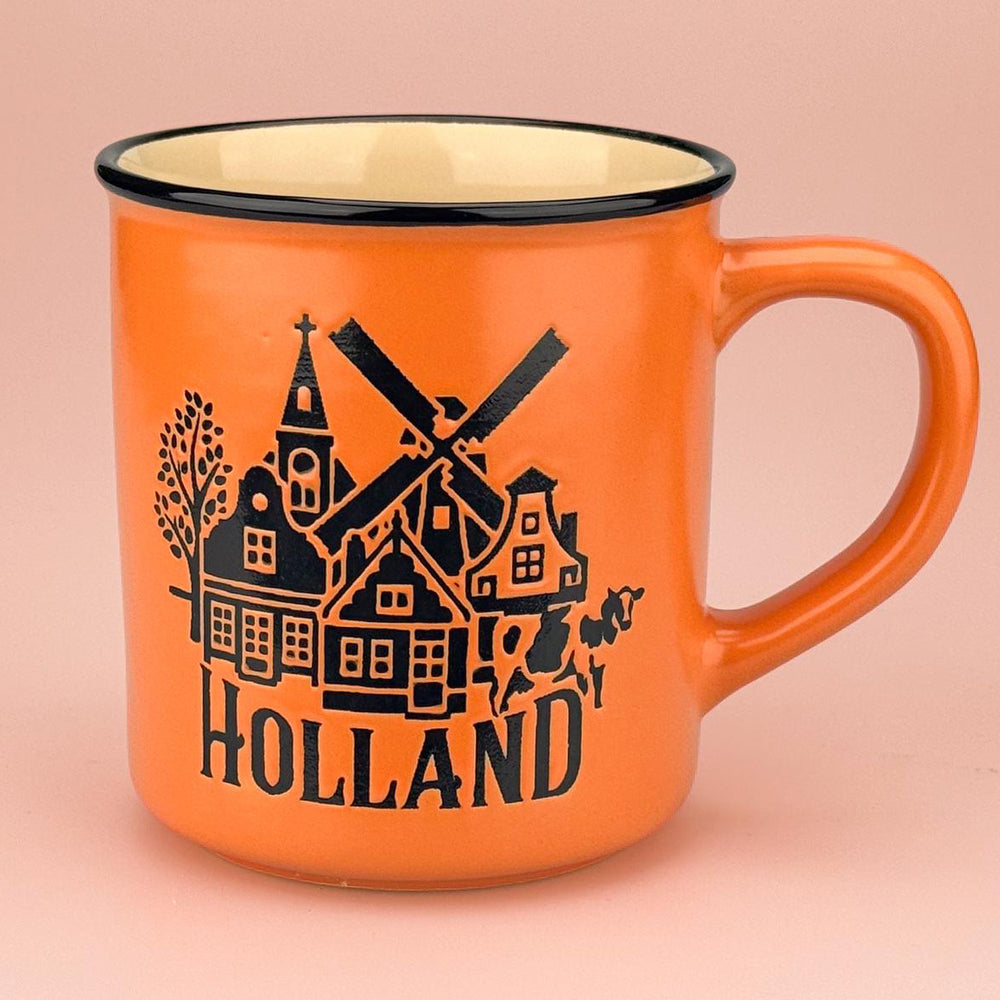 Mug - Holland Orange with Village