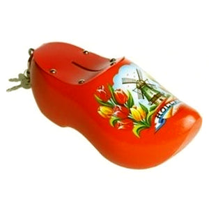 Piggybank - Wooden Shoe (Orange) 14cm