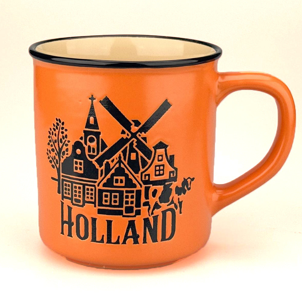 Mug - Holland Orange with Village