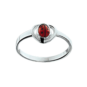 Ladybug Ring (Heart with Straight Bug) - Multiple Sizes